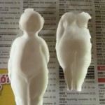 These are very thin porcelain casts of the baby - absolutely translucent. Must find a way to set them up against the light.