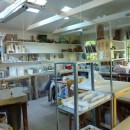 Repaired! New work station...for plaster, and old work is now stored.