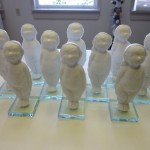 Glass footed babies Over-view of the babies on glass. I like the idea of an open / changeable arrangement.