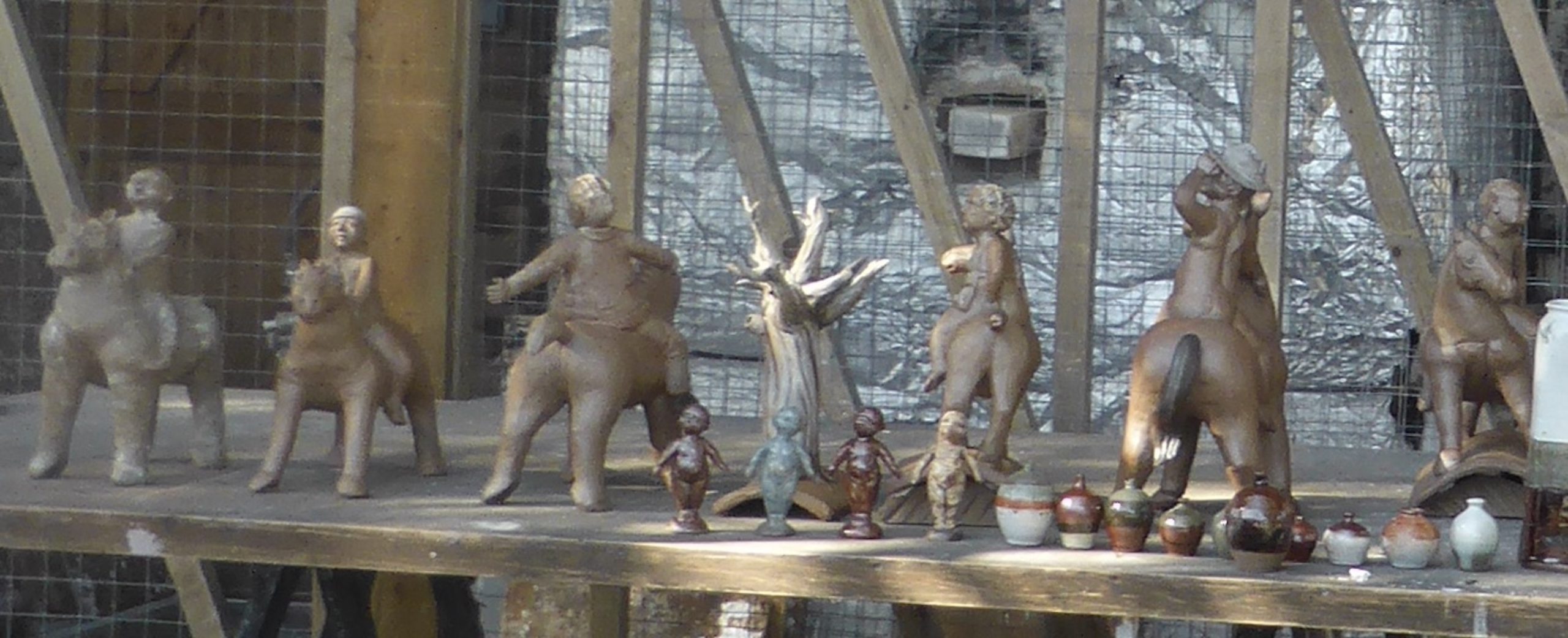 Equestrians out of the Kiln at Leach